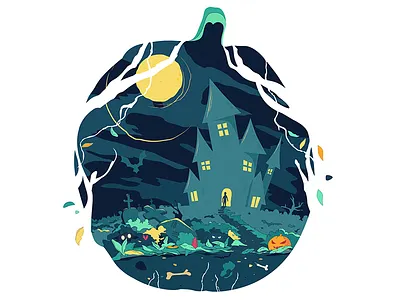 This is halloween blue halloween horror midnight night nightmare pumpkin saint