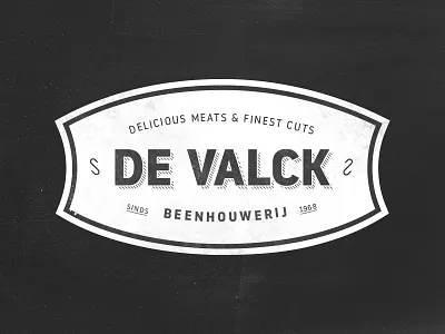 De Valck Butchery — finest cuts black branding butchery logo logotype texture white