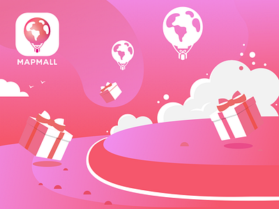 MapMall illustration app brand design flat graphic illustration internet mall map ui