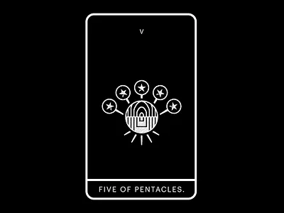 Five of Pentacles. black doors hard times pentacles stained glass stars tarot white