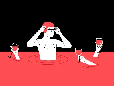 Sports and alcohol. What to choose? alcohol choice healthy lifestyle man pool sentence sport swimmer swimming wine wineglass