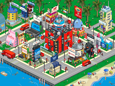 Jingdong 618 Shopping Festival color html5 illustration pixels