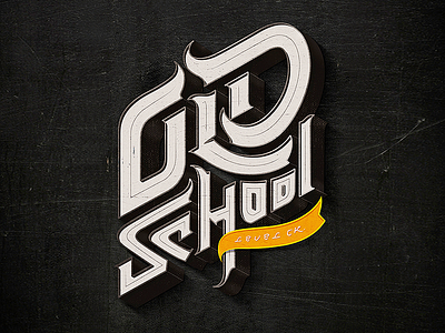 Old School calligraphy typography lettering