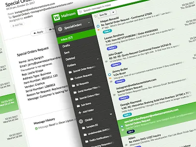 Mailroom email mail ui user interface