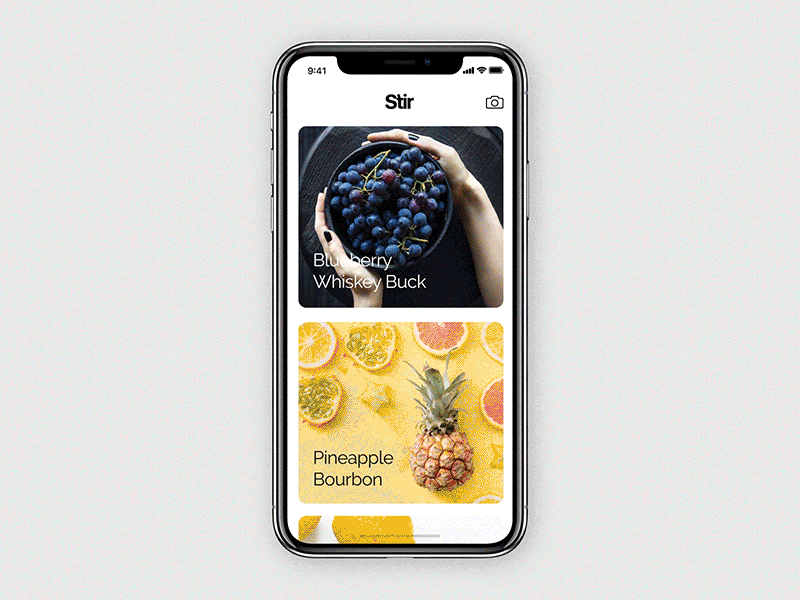 Stir / Prototype 1 alchemy alcohol animation ios microinteraction mixology mobile