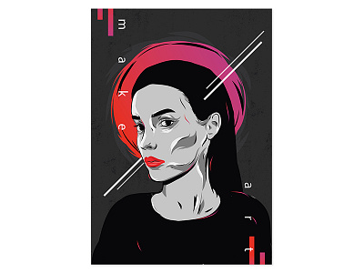 Make art poster. alex escu art girl gradient illustration illustrator poster print vector