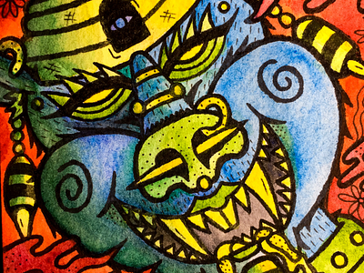 Queen of bees character character design illustration watercolor