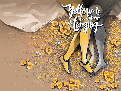 Yellow is the colour cover dark ground humor longing love mushrooms passion poison textures