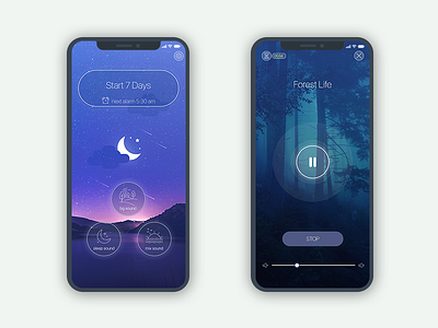 Sleep Sounds App app application fitness health ios maditation relax sleep smart sound ui ux