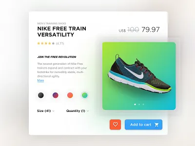 Nike Free Train Versatility - Single Product e commerce modern nike product single sketch store ui ux website