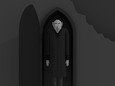 Nosferatu 3d dracula halloween illustration lowpoly nosferatu