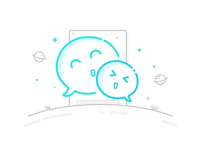 Wechat app color design icon illustator mobile space stars ui ux wechat