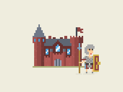 Red Castle & Legionary chatwars illustration legionary pixel art pixelart red castle rome warrior