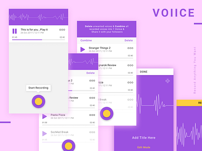 VOIICE app app concept malaysian player podcast record ui ui designer voice