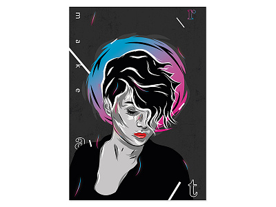 Make art poster. alex escu art girl gradient illustration illustrator poster print vector