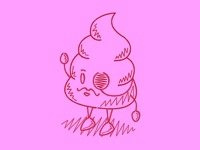 Mr. Poop illustration pink poop shit