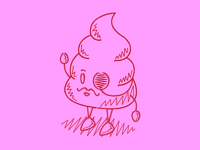 Mr. Poop illustration pink poop shit