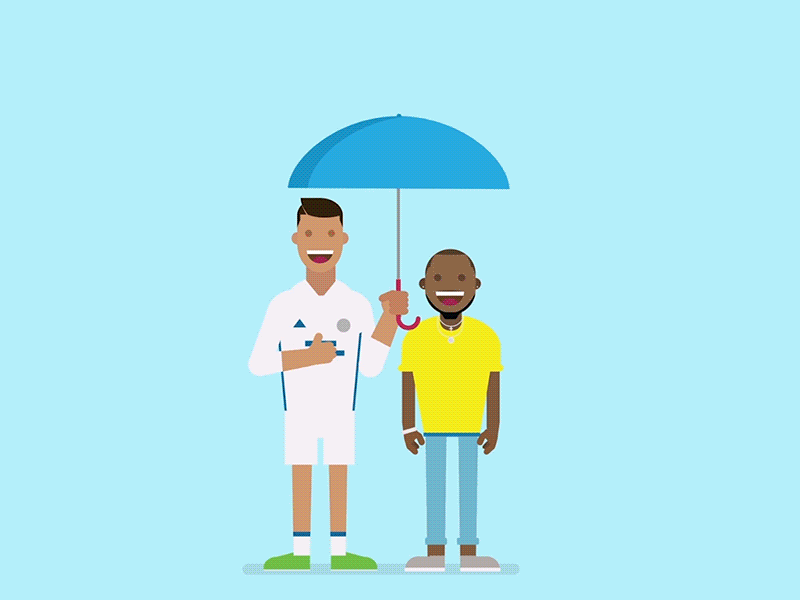 Banana Fall characters clean gif illustration minimalist soccer