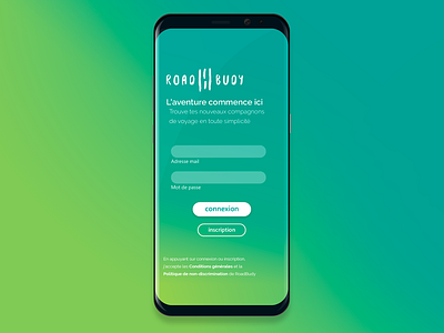 Road Budy app design gradient ui