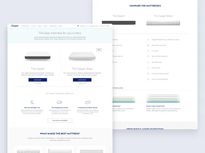 Casper Mattresses Page casper ecomm ecommerce ui ux web