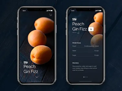 Stir / Peach Gin alchemy alcohol gin ios mixology mobile peach