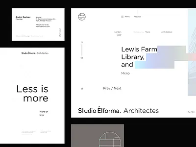 Studio Elforma. Architectes branding layout minimal site ui ux web white