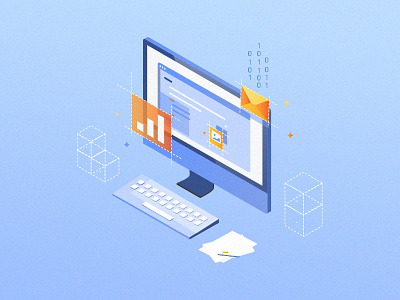 Isometric Desktop 3d desktop illustration isometric mac screen startup webdesign