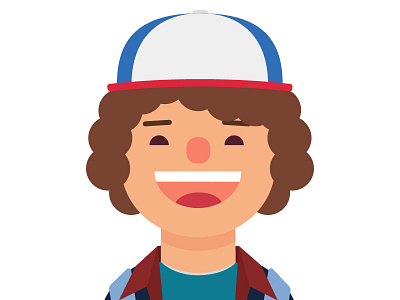 Dustin character design dustin flat illustration netflix stranger stranger things 2 things vector