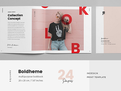 Boldheme Lookbook bold brochure editorial fashion hipster lookbook magazine pink portfolio rock square teen