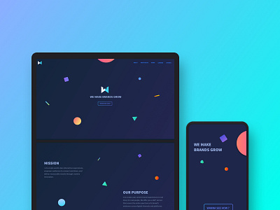 IW Agency Web Re-design agency blue design desktop gradient iw mob product raff hbb shapes ui ux web