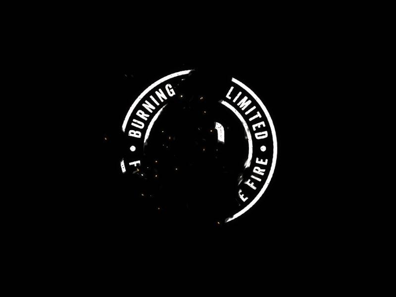 Burning Barn Rum Badge Animation animation ash branding fire identity logo packaging rum stamp
