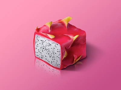 Pitaya @ World of Isometric Fruits art design fitness fruit graphic health illustration isometric kiwi manipulation photoshop