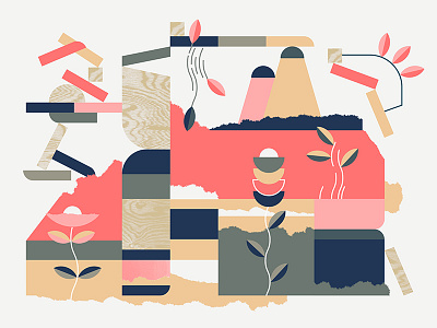 Illustration #1 from Music by Nature flowers illustration music music by nature nature pastels pattern sound system vector waves