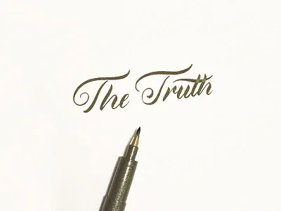 The Truth copperplate lettering