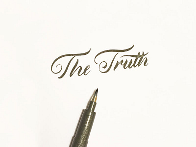 The Truth copperplate lettering