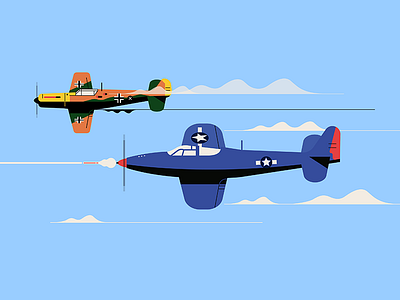 War clouds old plane sky war