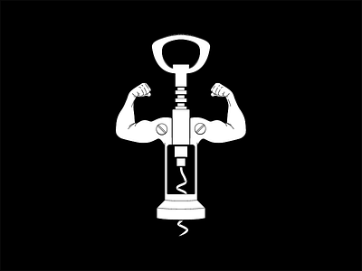 My strong corkscrew black corkscrew illustration strong white