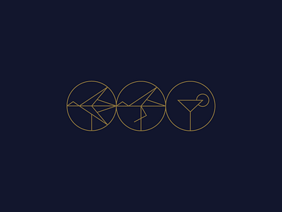 Stork alcohol badge bird brand gin label light logo mark simple stork thin