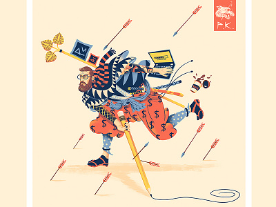 Designer Samurai designer pencil photoshop print samurai