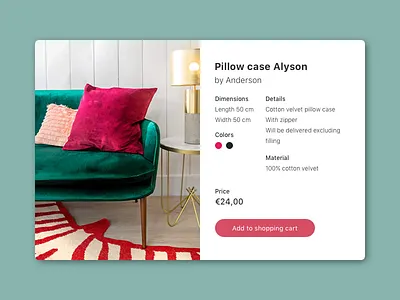 #012 E-Commerce Shop (Single Item) daily ui daily ui 12 pillow shop