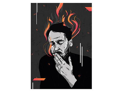s i l e n c e // poster. alex escu art girl gradient illustration illustrator poster print smoke vector