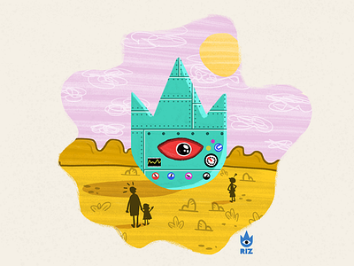 Look Daddy! artwork digital art eye illustration inktober people