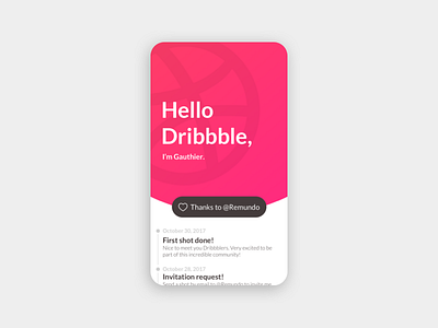 Hello Dribbble, I'm Gauthier. debut dribbble first hello invite shot thanks
