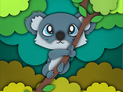 Koala 🐨 animal art design digital grain illustration koala