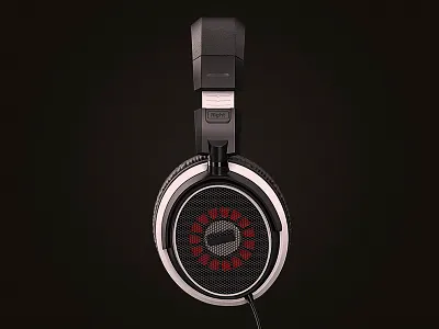 Headphones 3d audio design device headphones highpoly illustration lowpoly music realistic render sound