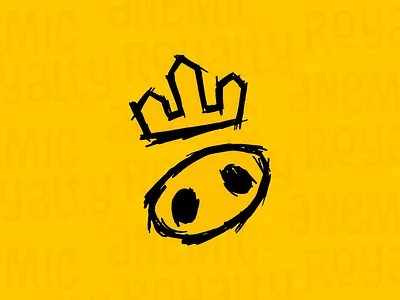 The King black graphic design king pattern pig symbol yellow