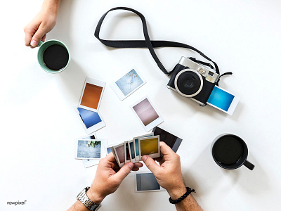 Capture break camera coffee colors creative film flatlay photo picture