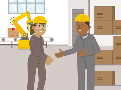 English for Industry Workers books editorial illustration