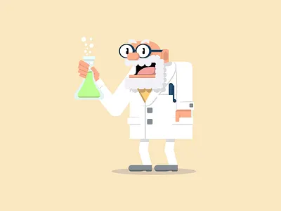 Scientist With A Test Tube analysis chemical flat art illustration laboratory older science scientist test tube vector