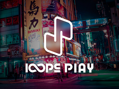 Loops Play band icon logo loops music night note play text